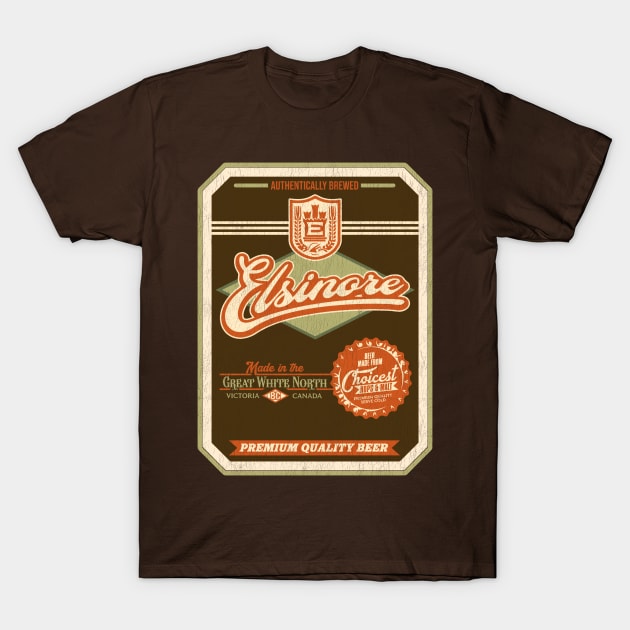 ELSINORE Beer Distressed Label T-Shirt by darklordpug